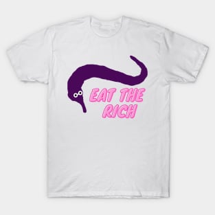 worm on a string eat the rich purple T-Shirt